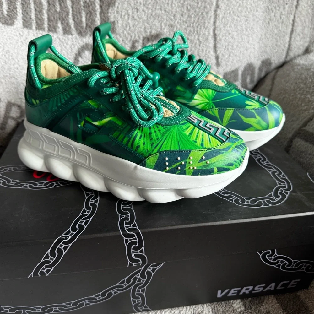 Versace x Concept chain reaction sneakers medusa greca green emerald 37.5 NWT - Picture 2 of 16